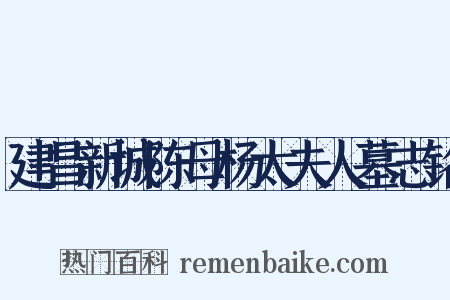 建昌新城陈母杨太夫人墓志铭是什么意思的图片
